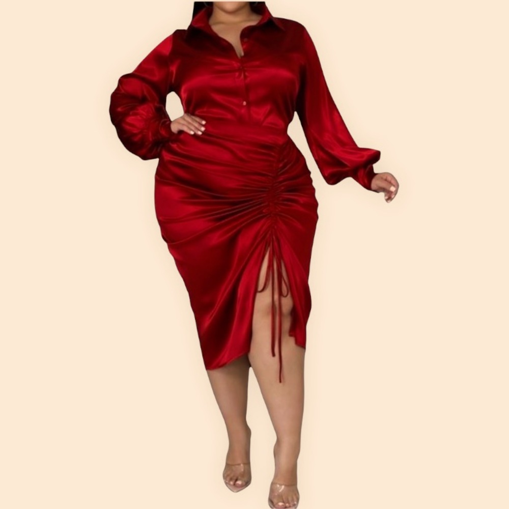 2 Piece Set by Good Times USA burgundy. Plus Sizes 1X - 3X.